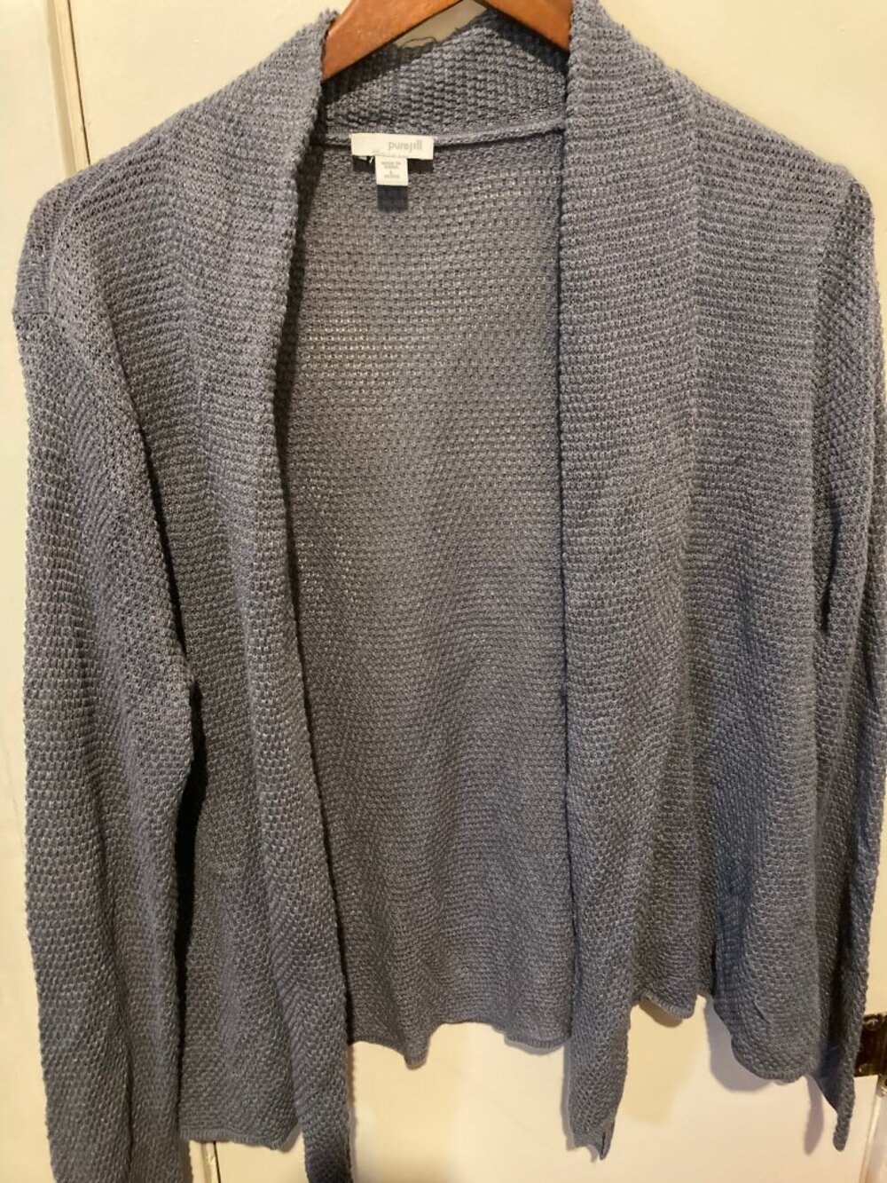 J Jill Pure Jill open-front linen blend cardigan medium petite